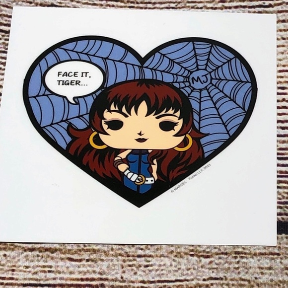 Funko Pop Spider-Man Blue MJ Decal sticker and Daily Bugle Pin Marvel Collectors - Picture 3 of 7